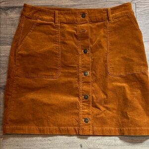 Chic Button-Front Mini Skirt in Rich Tan